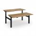 Elev8 Luxe Sit-Stand Back-To-Back Desks 1600mm x 800mm - Black Frame Oak Top EVLB-1600-K-O