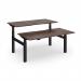 Elev8 Luxe Sit-Stand Back-To-Back Desks 1600mm x 800mm - Black Frame Walnut Top EVLB-1600-K-W