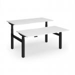 Elev8 Luxe Sit-Stand Back-To-Back Desks 1600mm x 800mm - Black Frame White Top EVLB-1600-K-WH