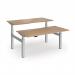 Elev8 Luxe Sit-Stand Back-To-Back Desks 1600mm x 800mm - Silver Frame Beech Top EVLB-1600-S-B