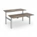 Elev8 Luxe Sit-Stand Back-To-Back Desks 1600mm x 800mm - Silver Frame Nebraska Oak Top EVLB-1600-S-NO