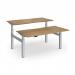 Elev8 Luxe Sit-Stand Back-To-Back Desks 1600mm x 800mm - Silver Frame Oak Top EVLB-1600-S-O