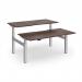 Elev8 Luxe Sit-Stand Back-To-Back Desks 1600mm x 800mm - Silver Frame Walnut Top EVLB-1600-S-W