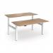 Elev8 Luxe Sit-Stand Back-To-Back Desks 1600mm x 800mm - White Frame Beech Oak Top EVLB-1600-WH-B