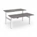 Elev8 Luxe Sit-Stand Back-To-Back Desks 1600mm x 800mm - White Frame Grey Oak Top EVLB-1600-WH-GO