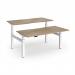 Elev8 Luxe Sit-Stand Back-To-Back Desks 1600mm x 800mm - White Frame Kendal Oak Top EVLB-1600-WH-KO