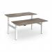 Elev8 Luxe Sit-Stand Back-To-Back Desks 1600mm x 800mm - White Frame Nebraska Oak Top EVLB-1600-WH-NO