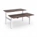 Elev8 Luxe Sit-Stand Back-To-Back Desks 1600mm x 800mm - White Frame Walnut Top EVLB-1600-WH-W