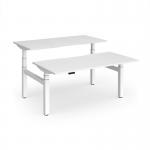 Elev8 Luxe Sit-Stand Back-To-Back Desks 1600mm x 800mm - White Frame White Top EVLB-1600-WH-WH