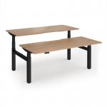 Elev8 Luxe Sit-Stand Back-To-Back Desks 1800mm x 800mm - Black Frame Beech Top EVLB-1800-K-B