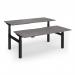 Elev8 Luxe Sit-Stand Back-To-Back Desks 1800mm x 800mm - Black Frame Grey Oak Top EVLB-1800-K-GO