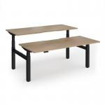 Elev8 Luxe Sit-Stand Back-To-Back Desks 1800mm x 800mm - Black Frame Kendal Oak Top EVLB-1800-K-KO