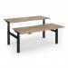 Elev8 Luxe Sit-Stand Back-To-Back Desks 1800mm x 800mm - Black Frame Kendal Oak Top EVLB-1800-K-KO