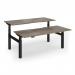 Elev8 Luxe Sit-Stand Back-To-Back Desks 1800mm x 800mm - Black Frame Nebraska Oak Top EVLB-1800-K-NO
