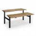 Elev8 Luxe Sit-Stand Back-To-Back Desks 1800mm x 800mm - Black Frame Oak Top EVLB-1800-K-O