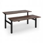 Elev8 Luxe Sit-Stand Back-To-Back Desks 1800mm x 800mm - Black Frame Walnut Top EVLB-1800-K-W