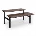 Elev8 Luxe Sit-Stand Back-To-Back Desks 1800mm x 800mm - Black Frame Walnut Top EVLB-1800-K-W