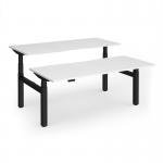 Elev8 Luxe Sit-Stand Back-To-Back Desks 1800mm x 800mm - Black Frame White Top EVLB-1800-K-WH
