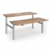 Elev8 Luxe Sit-Stand Back-To-Back Desks 1800mm x 800mm - Silver Frame Beech Top EVLB-1800-S-B