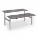 Elev8 Luxe Sit-Stand Back-To-Back Desks 1800mm x 800mm - Silver Frame Grey Oak Top EVLB-1800-S-GO