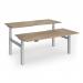 Elev8 Luxe Sit-Stand Back-To-Back Desks 1800mm x 800mm - Silver Frame Kendal Oak Top EVLB-1800-S-KO