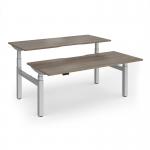 Elev8 Luxe Sit-Stand Back-To-Back Desks 1800mm x 800mm - Silver Frame Nebraska Oak Top EVLB-1800-S-NO