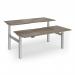 Elev8 Luxe Sit-Stand Back-To-Back Desks 1800mm x 800mm - Silver Frame Nebraska Oak Top EVLB-1800-S-NO