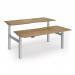 Elev8 Luxe Sit-Stand Back-To-Back Desks 1800mm x 800mm - Silver Frame Oak Top EVLB-1800-S-O