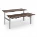 Elev8 Luxe Sit-Stand Back-To-Back Desks 1800mm x 800mm - Silver Frame Walnut Top EVLB-1800-S-W
