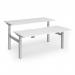 Elev8 Luxe Sit-Stand Back-To-Back Desks 1800mm x 800mm - Silver Frame White Top EVLB-1800-S-WH