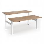 Elev8 Luxe Sit-Stand Back-To-Back Desks 1800mm x 800mm - White Frame Beech Top EVLB-1800-WH-B