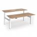 Elev8 Luxe Sit-Stand Back-To-Back Desks 1800mm x 800mm - White Frame Beech Top EVLB-1800-WH-B
