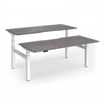 Elev8 Luxe Sit-Stand Back-To-Back Desks 1800mm x 800mm - White Frame Grey Oak Top EVLB-1800-WH-GO