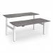 Elev8 Luxe Sit-Stand Back-To-Back Desks 1800mm x 800mm - White Frame Grey Oak Top EVLB-1800-WH-GO