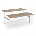 Elev8 Luxe Sit-Stand Back-To-Back Desks 1800mm x 800mm - White Frame Kendal Oak Top EVLB-1800-WH-KO