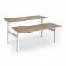 Elev8 Luxe Sit-Stand Back-To-Back Desks 1800mm x 800mm - White Frame Kendal Oak Top EVLB-1800-WH-KO