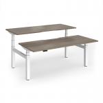 Elev8 Luxe Sit-Stand Back-To-Back Desks 1800mm x 800mm - White Frame Nebraska Oak Top EVLB-1800-WH-NO