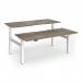 Elev8 Luxe Sit-Stand Back-To-Back Desks 1800mm x 800mm - White Frame Nebraska Oak Top EVLB-1800-WH-NO