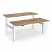 Elev8 Luxe Sit-Stand Back-To-Back Desks 1800mm x 800mm - White Frame Oak Top EVLB-1800-WH-O
