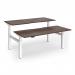 Elev8 Luxe Sit-Stand Back-To-Back Desks 1800mm x 800mm - White Frame Walnut Top EVLB-1800-WH-W