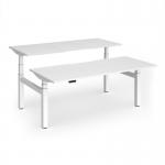 Elev8 Luxe Sit-Stand Back-To-Back Desks 1800mm x 800mm - White Frame White Top EVLB-1800-WH-WH