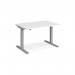 Elev8 Mono straight sit-stand desk 1200mm x 800mm - silver frame, white top EVM-1200-S-WH