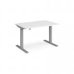 Elev8 Mono straight sit-stand desk 1200mm x 800mm - silver frame, white top EVM-1200-S-WH