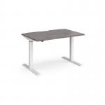 Elev8 Mono straight sit-stand desk 1200mm x 800mm - white frame, grey oak top EVM-1200-WH-GO