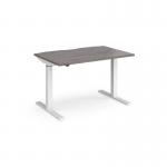 Elev8 Mono straight sit-stand desk 1200mm x 800mm - white frame, grey oak top EVM-1200-WH-GO