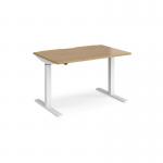Elev8 Mono straight sit-stand desk 1200mm x 800mm - white frame, oak top EVM-1200-WH-O