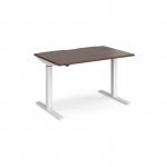 Elev8 Mono straight sit-stand desk 1200mm x 800mm - white frame, walnut top EVM-1200-WH-W