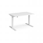 Elev8 Mono straight sit-stand desk 1200mm x 800mm - white frame, white top EVM-1200-WH-WH