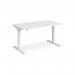 Elev8 Mono straight sit-stand desk 1400mm x 800mm - white frame, white top EVM-1400-WH-WH