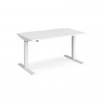 Elev8 Mono straight sit-stand desk 1400mm x 800mm - white frame, white top EVM-1400-WH-WH